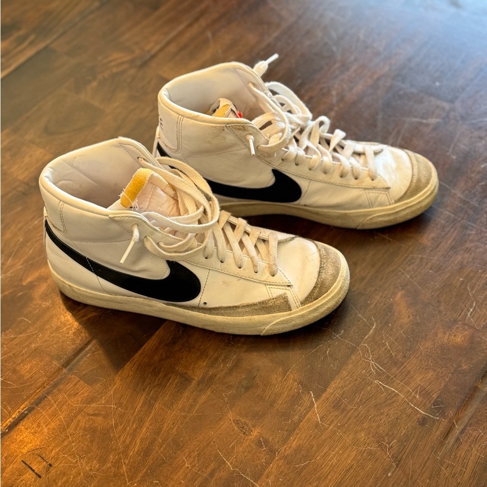 Nike White and Black High-Top Blazers
